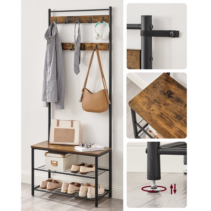 Williston Parke 27.6'' Wide Hall Tree with Bench and Shoe Storage